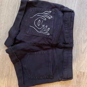 Hand painted pacsun Jean shorts